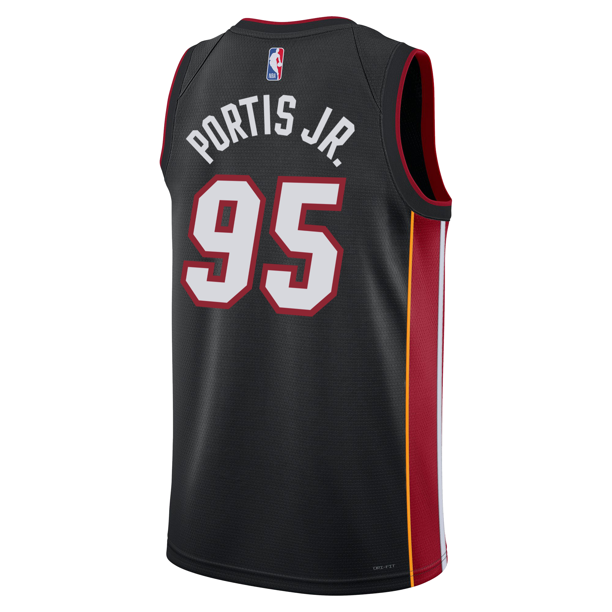 The Nike Miami HEAT Icon Black Youth Swingman Jersey features heat-applied twill numbers, NBA logo at the neck, with 