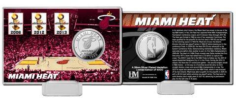 Miami HEAT Highland Mint 3-Time Champion Silver Coin Card