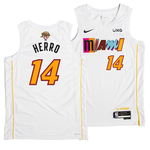 miami heat white blue and pink jersey