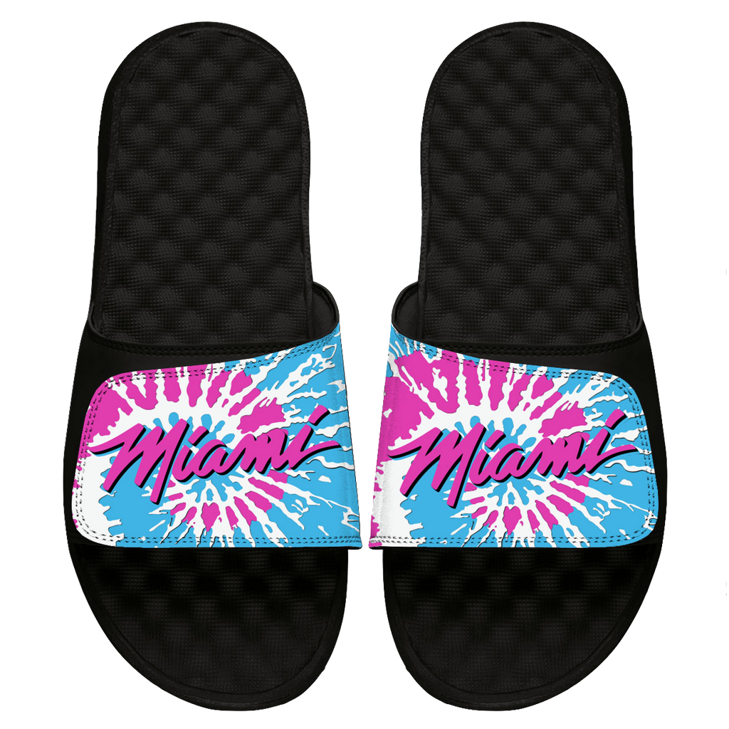ISlide Miami HEAT Tie Dye Wordmark Sandals MENSFOOTWEAR ISLIDE    - featured image