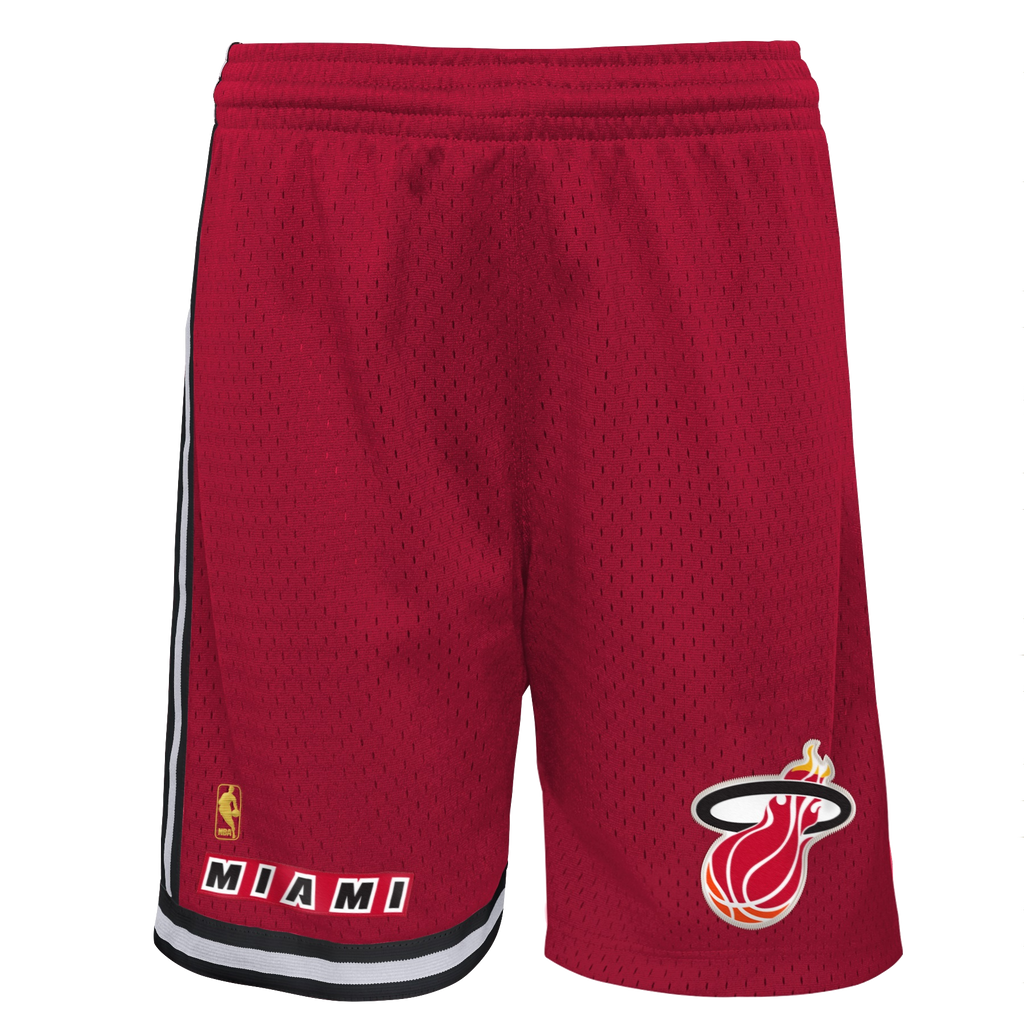 Mitchell & Ness Miami HEAT Hardwood Classic Red Youth Shorts KIDS SHORTS OUTERSTUFF    - featured image
