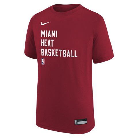 Nike Miami HEAT 2023-24 On-Court Red Practice Youth Tee