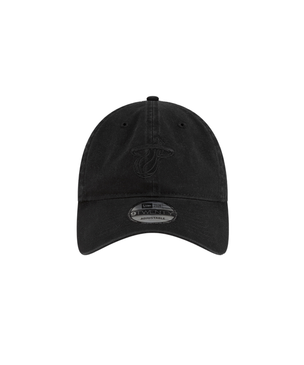 The Court Culture Ball & Flame Black Dad Hat features a subtle embroidered logo on the front, a New Era adjustable label on the brim, and is shown on a white background. One size fits most; spot clean for best care.