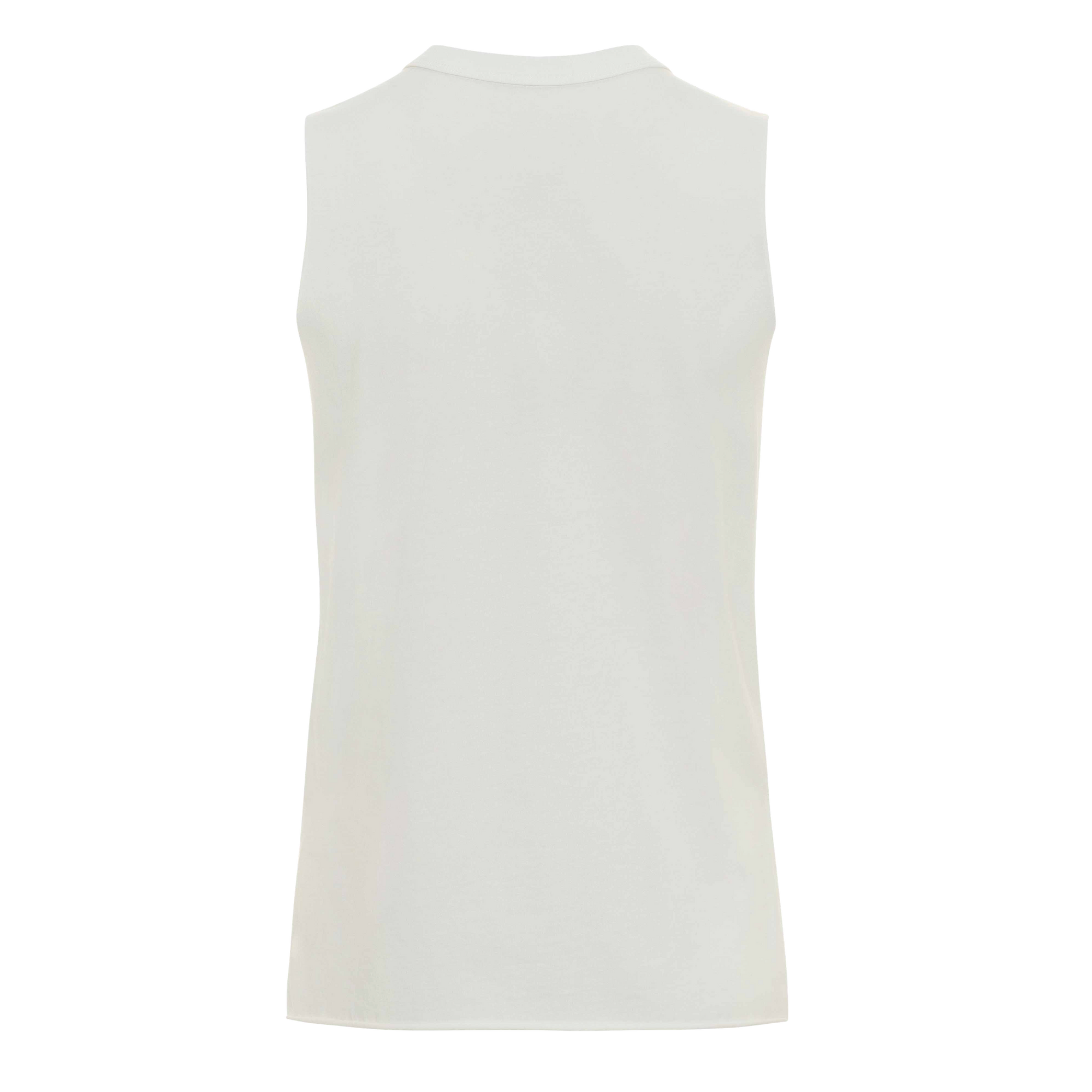 Back view of the Sportiqe Miami HEAT Basketball Women's Tank Top by Sportiqe, featuring a sleeveless, light-colored design with a round neckline and relaxed cotton fit, shown against a plain white background.