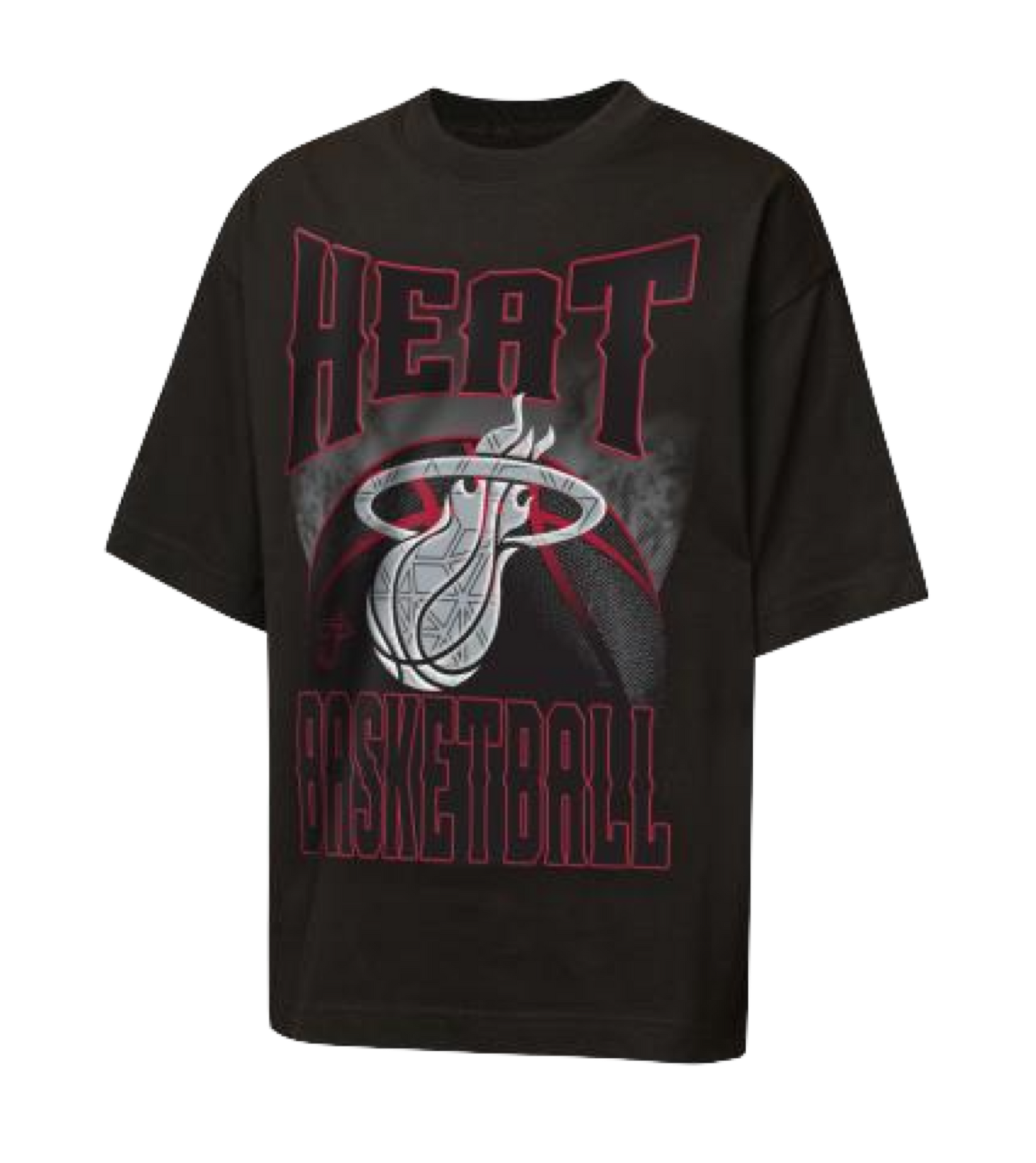 The Miami HEAT Ballin’ Youth Tee by Outerstuff is a black, standard fit cotton T-shirt showcasing the iconic Miami Heat basketball logo with “HEAT BASKETBALL” printed in bold red and white letters. Machine washable for easy care, this tee offers both comfort and style—perfect for any young fan.