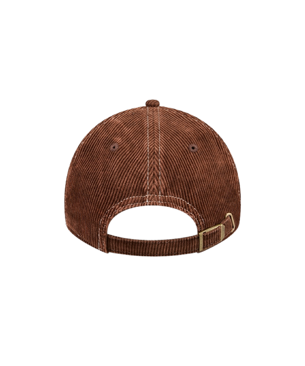 The New Era Miami HEAT Brown Corduroy Dad Hat features the basketball team logo on the front and is displayed against a plain white background. Designed by New Era, this classic cap offers a comfortable, one size fits most fit—ideal for everyday wear.