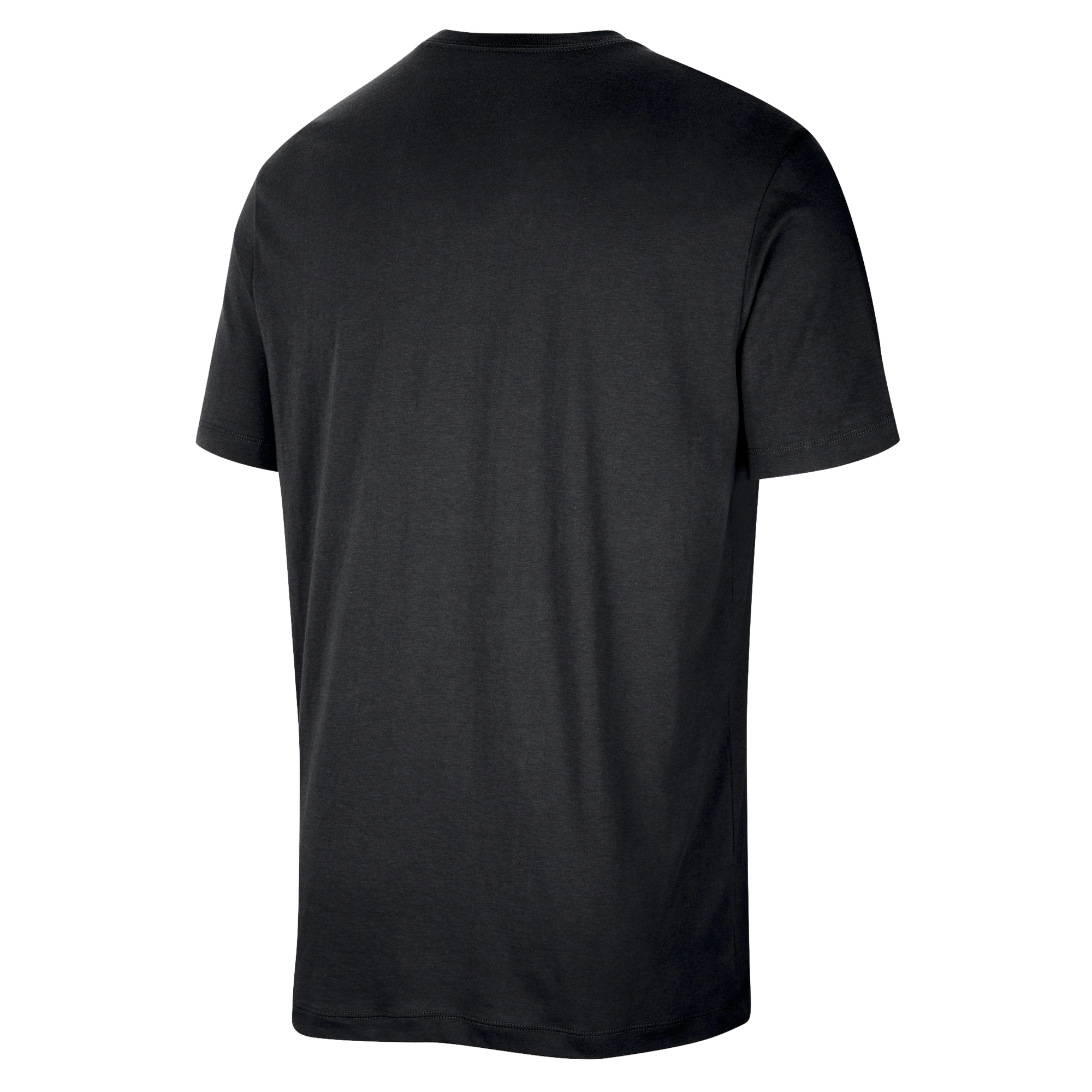 Black Nike Miami HEAT short-sleeve practice tee with a classic fit, shown from the back. - Nike Miami HEAT 2025-26 On-Court Practice Tee