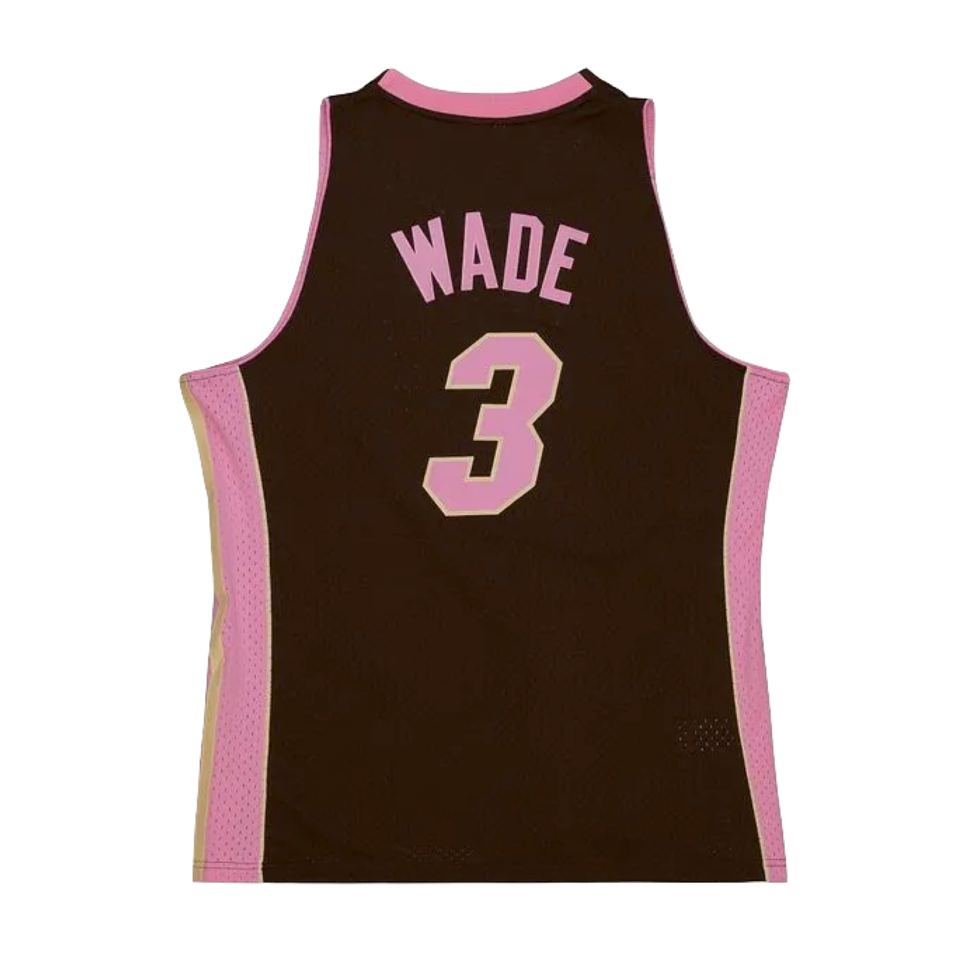 Miami HEAT Dwyane Wade brown jersey with pink trim and number 3 on back. - Dwyane Wade Mitchell & Ness Miami HEAT 2005-06 Brown Bacon Jersey