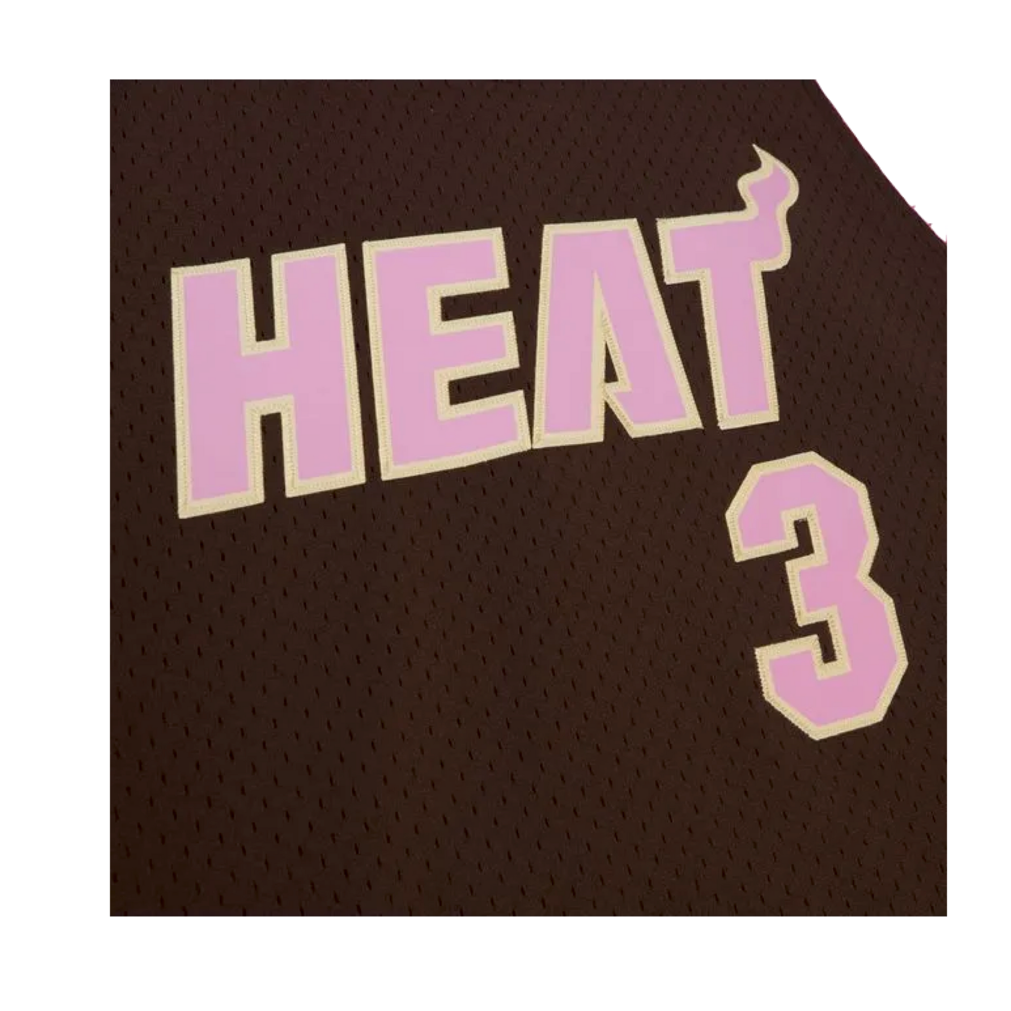 Brown Miami HEAT basketball jersey with pink and cream 