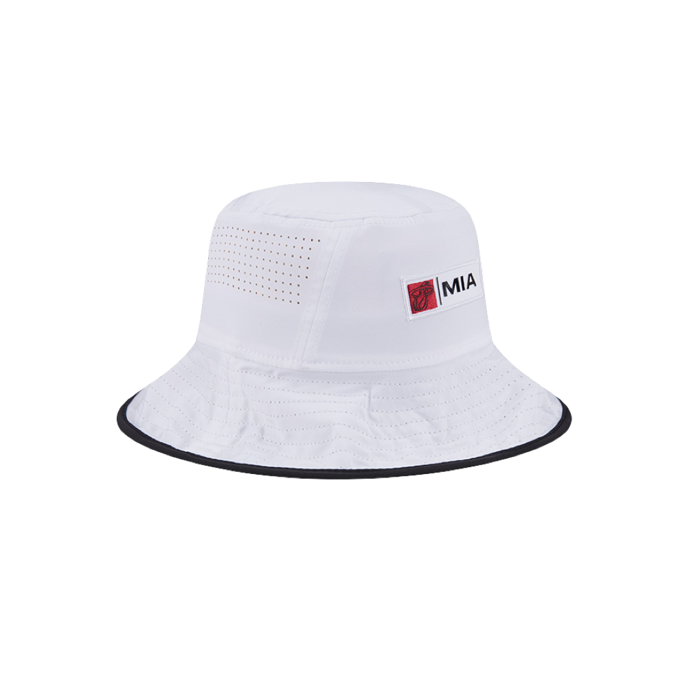 New Era Miami Heat White Bucket Hat Headwear
