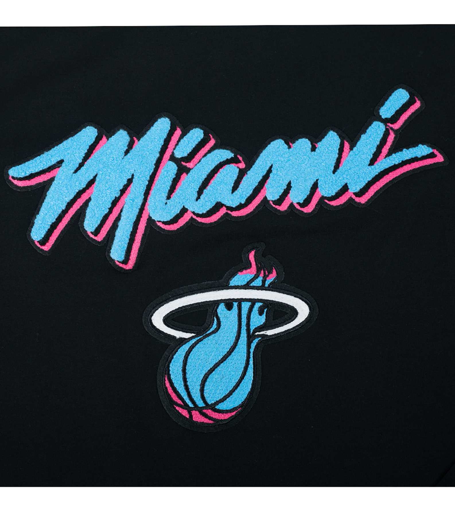 The Pro Standard Miami HEAT Original Vice Nights Women's Boxy Tee features a blue and pink 