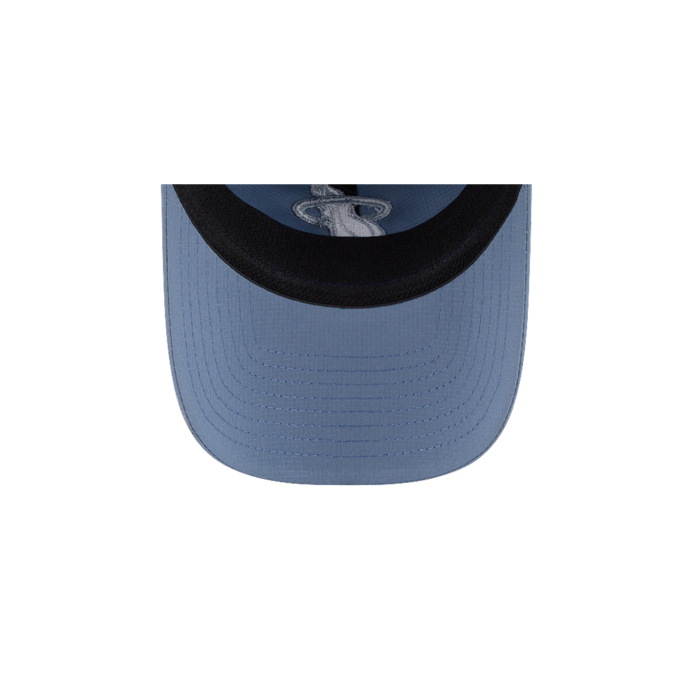 Blue ripstop Miami HEAT dad hat with black inner lining and adjustable strap. - New Era Miami HEAT Blue Ripstop Dad Hat