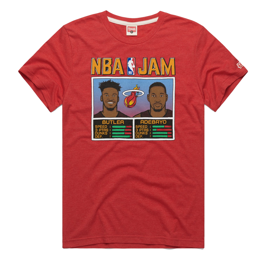 Homage Miami HEAT Mashup Jimmy Butler & Bam Adebayo NBA Jam Tee UNISEXTEE Homage    - featured image