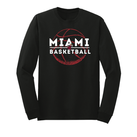 Miami HEAT Basketball Long Sleeve Black Tee