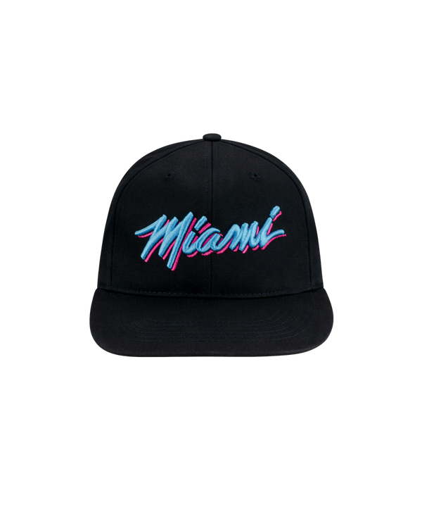 The Miami HEAT Original Vice Nights Snapback by Item Of The Game is a black cotton hat with 