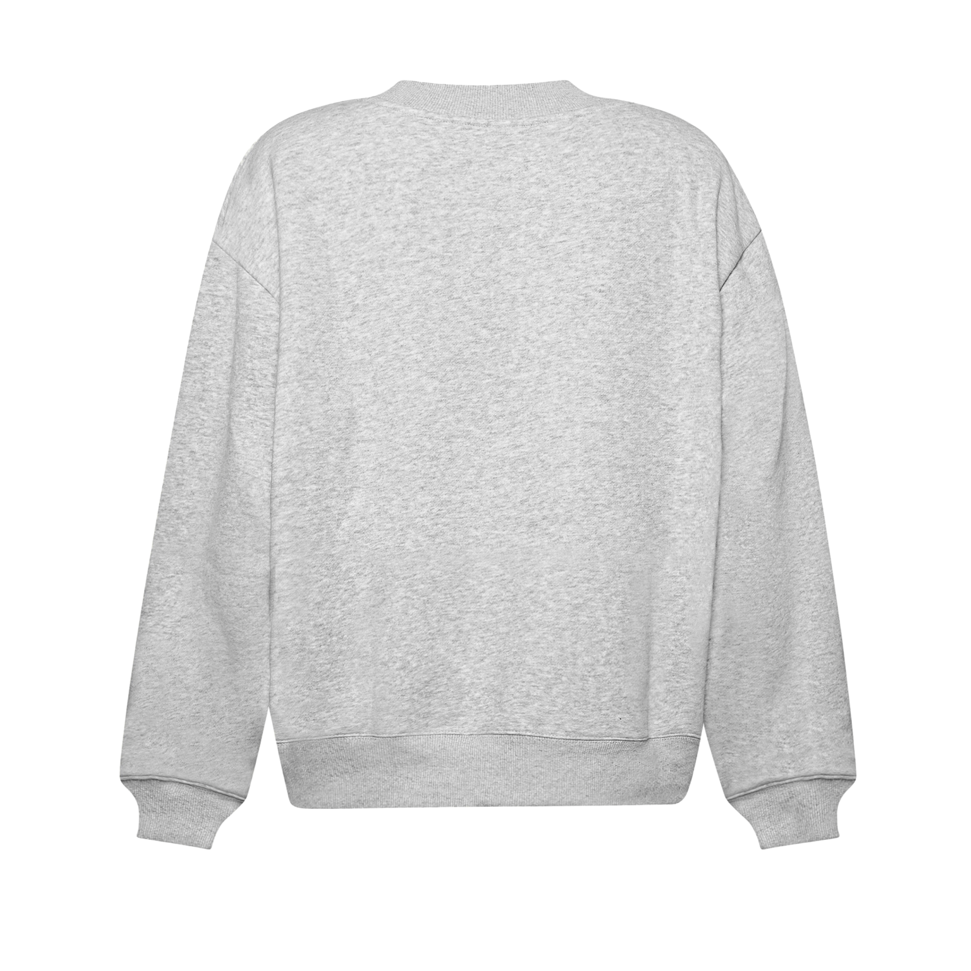The Court Culture x Hype and Vice Miami HEAT Women's Crewneck by Court Culture is shown from the back in light gray, featuring long sleeves with ribbed cuffs and waistband, displayed on a white background.