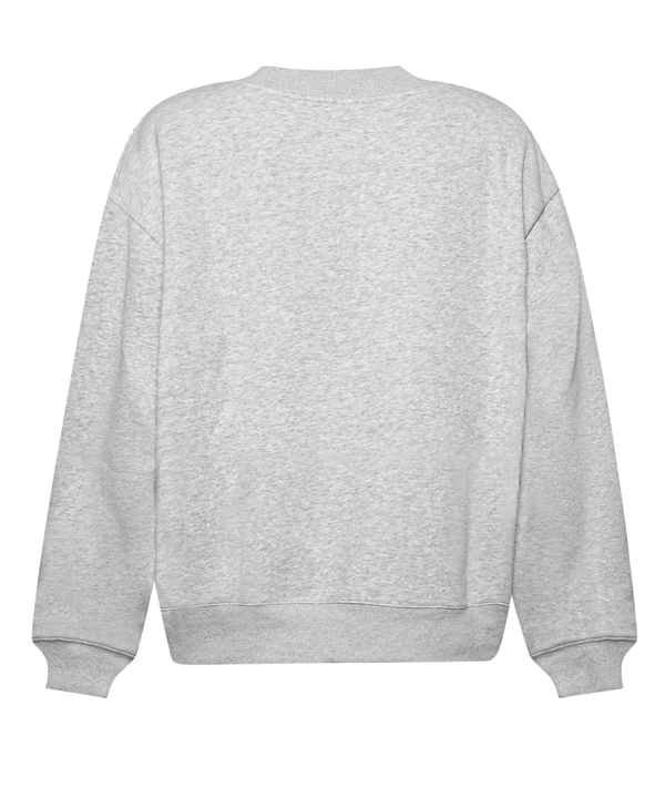 The Court Culture x Hype and Vice Miami HEAT Women's Crewneck is a light gray oversized sweatshirt with MIAMI in large red letters and HEAT in smaller red letters outlined in black, shown on a plain white background.