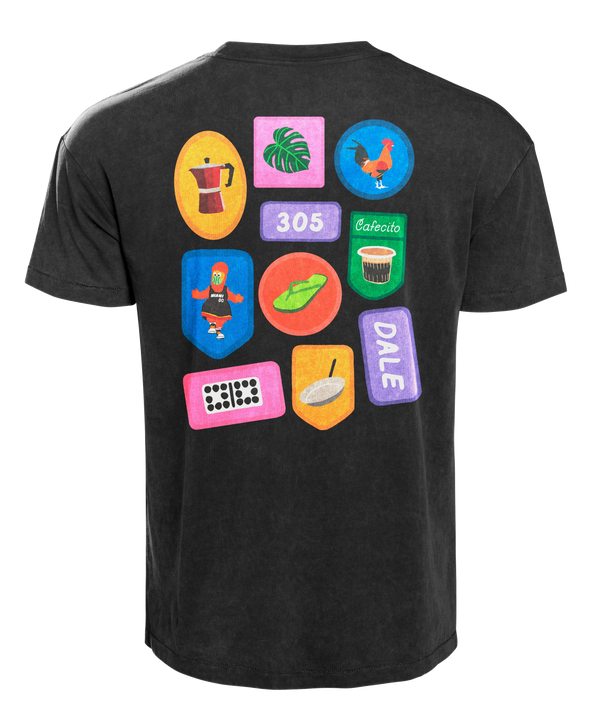 Black Court Culture Miami Starter Pack unisex tee with Miami HEAT 305 logo on chest. - Court Culture Miami Starter Pack Unisex Tee