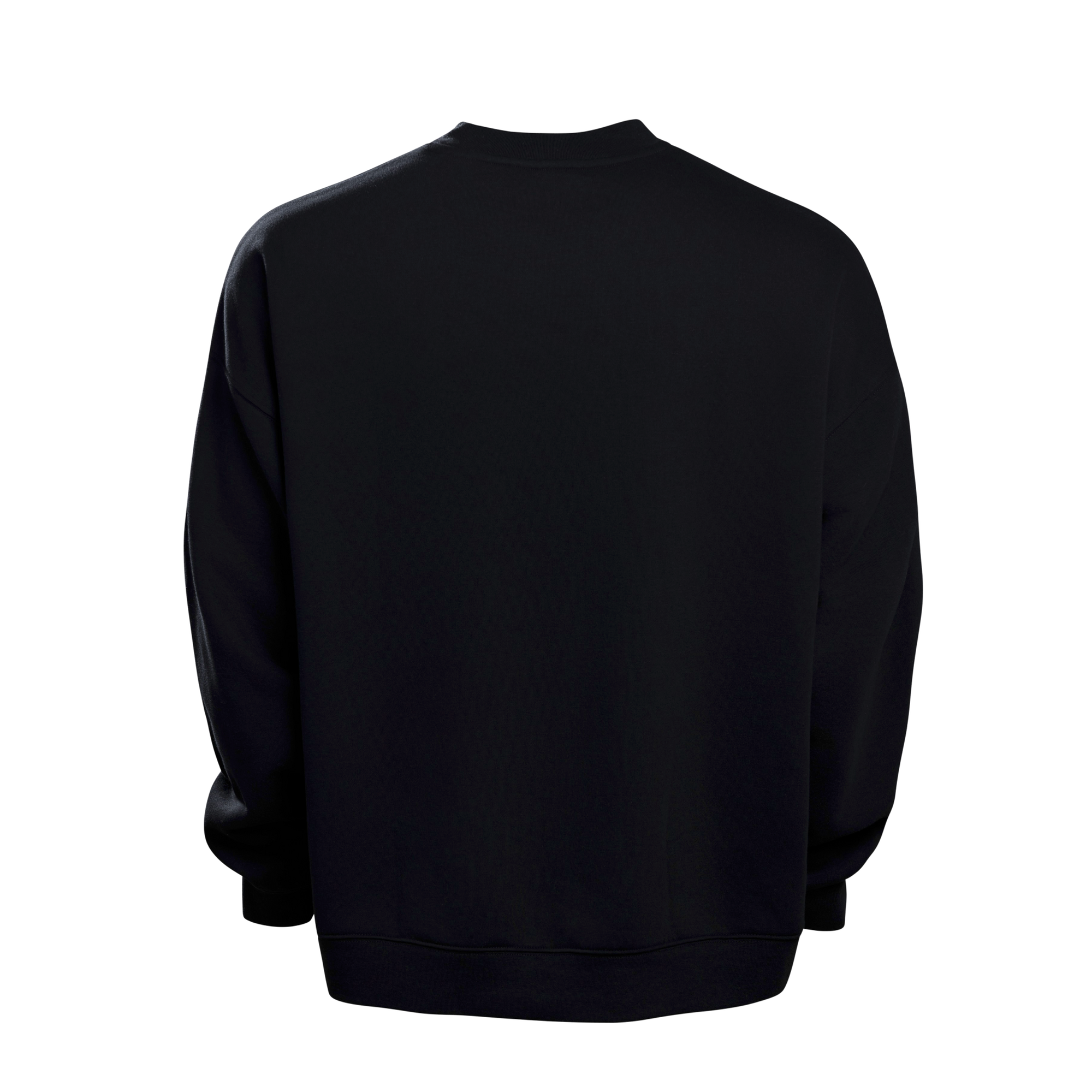 The Court Culture “Game Ball” Crewneck by Court Culture is shown from the back on a white background. Featuring a minimalist design with no visible logos, text, or patterns, this crewneck is crafted from a comfortable cotton-polyester blend in a standard fit and is best maintained with hand wash care.