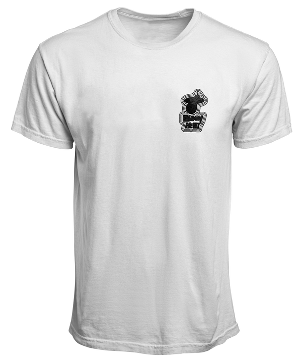 White Court Culture Playoff Chaos men's tee with black and white Miami HEAT graphic on left chest. - Court Culture Playoff Chaos Men’s Tee