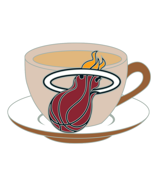 Enjoy your tea with the Miami HEAT Coffee Logo Pin by Pro Specialties, styled like a post-back pin and featuring the Miami Heat logo front and center.