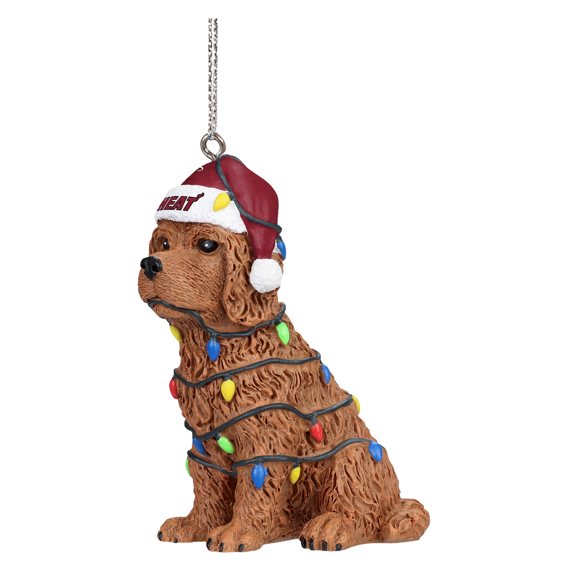 The Miami HEAT Dog With Lights Ornament by Forever Collectibles is a 3