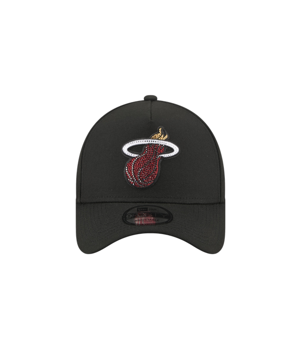 The New Era Miami HEAT 2026 Draft Snapback is a black polyester hat with the team's flaming basketball logo on the front. One size fits most; spot clean for care.
