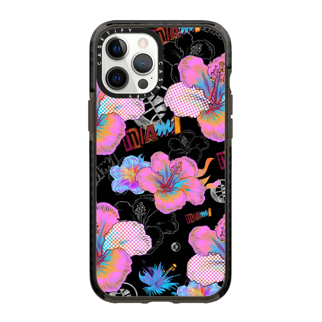 CASETiFY インパクト iPhone 14 Pro Max ケース 花柄 Court Culture Casetify Floral Case | Miami HEAT | Case
