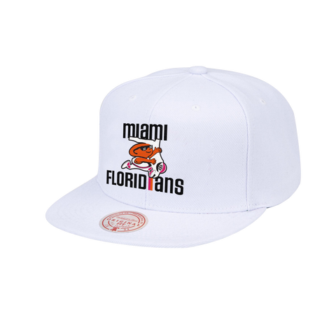 Mitchell and Ness Miami Floridians White Snapback