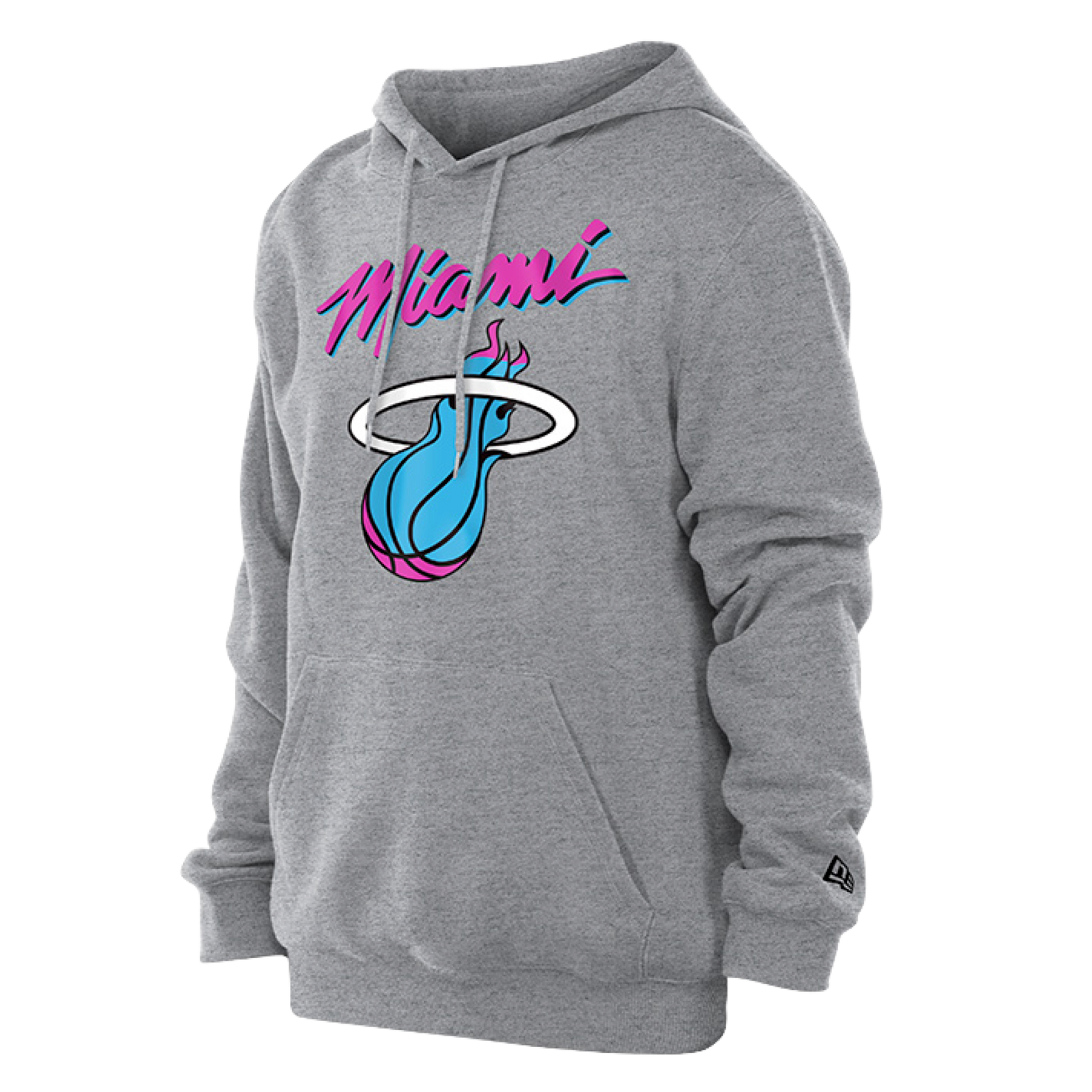 The New Era Miami HEAT Original Vice Grey Hoodie is a standard-fit cotton-poly mix with 
