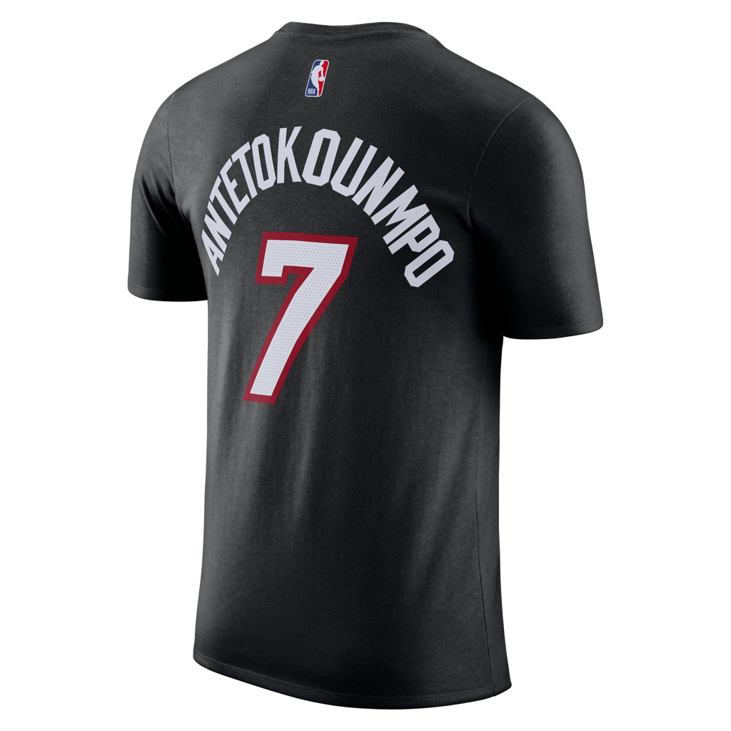 Giannis Antetokounmpo Nike Miami HEAT Icon Black Name & Number Tee
