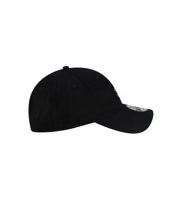 Court Culture x New Era 305 Dad Cap in black cotton, featuring 305 embroidered in red with a white outline on the front.