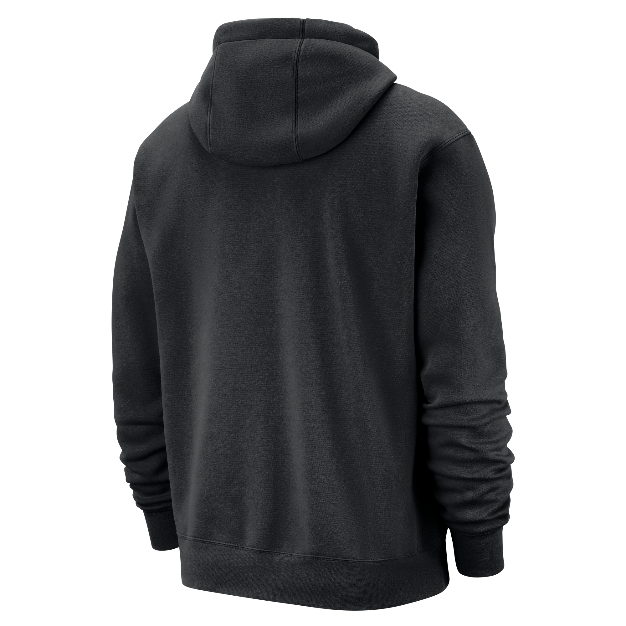 The Nike Miami HEAT Original Vice Nights Wordmark Hoodie by Nike is shown from the back on a white background. Featuring a relaxed fit, long sleeves, and a center seam on the hood. Wash with like colors recommended.