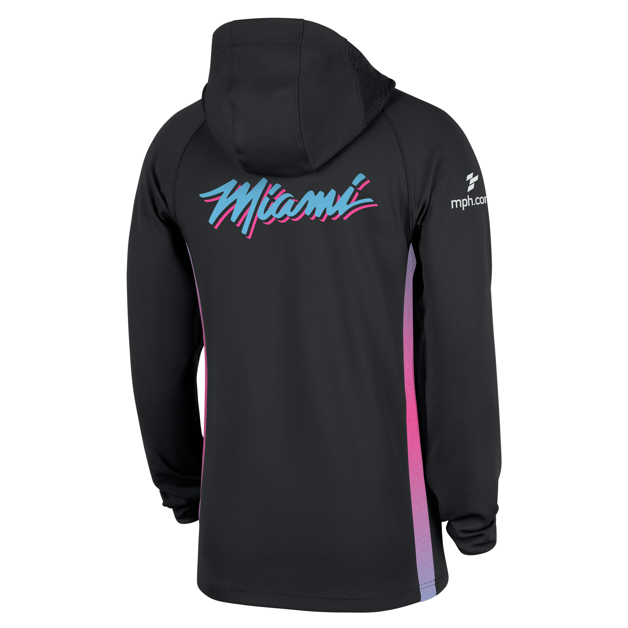 Nike Miami HEAT Original Vice Nights 1/2 Zip Hoodie by Nike: Black polyester hoodie with 