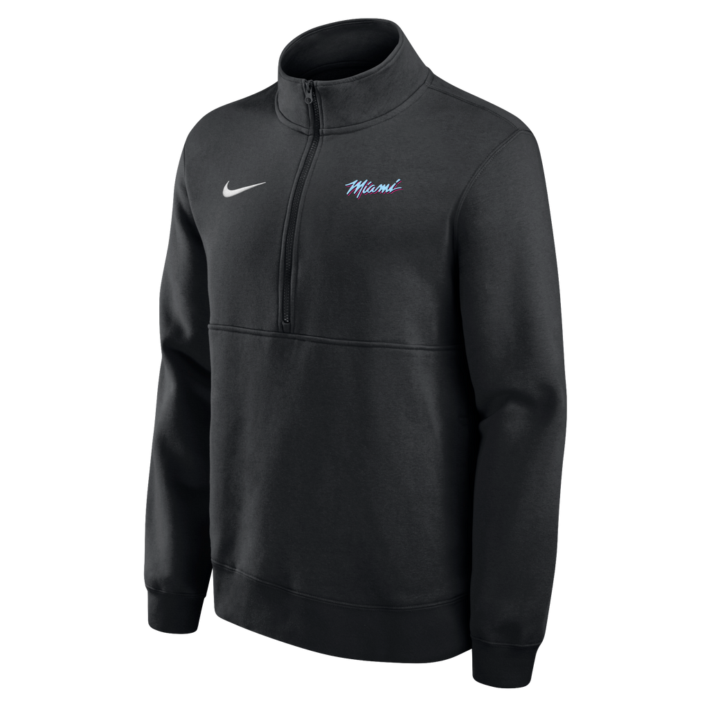 Nicy Nike Miami HEAT Original Vice Nights 1/2 Zip Fleece Jacket |Miami