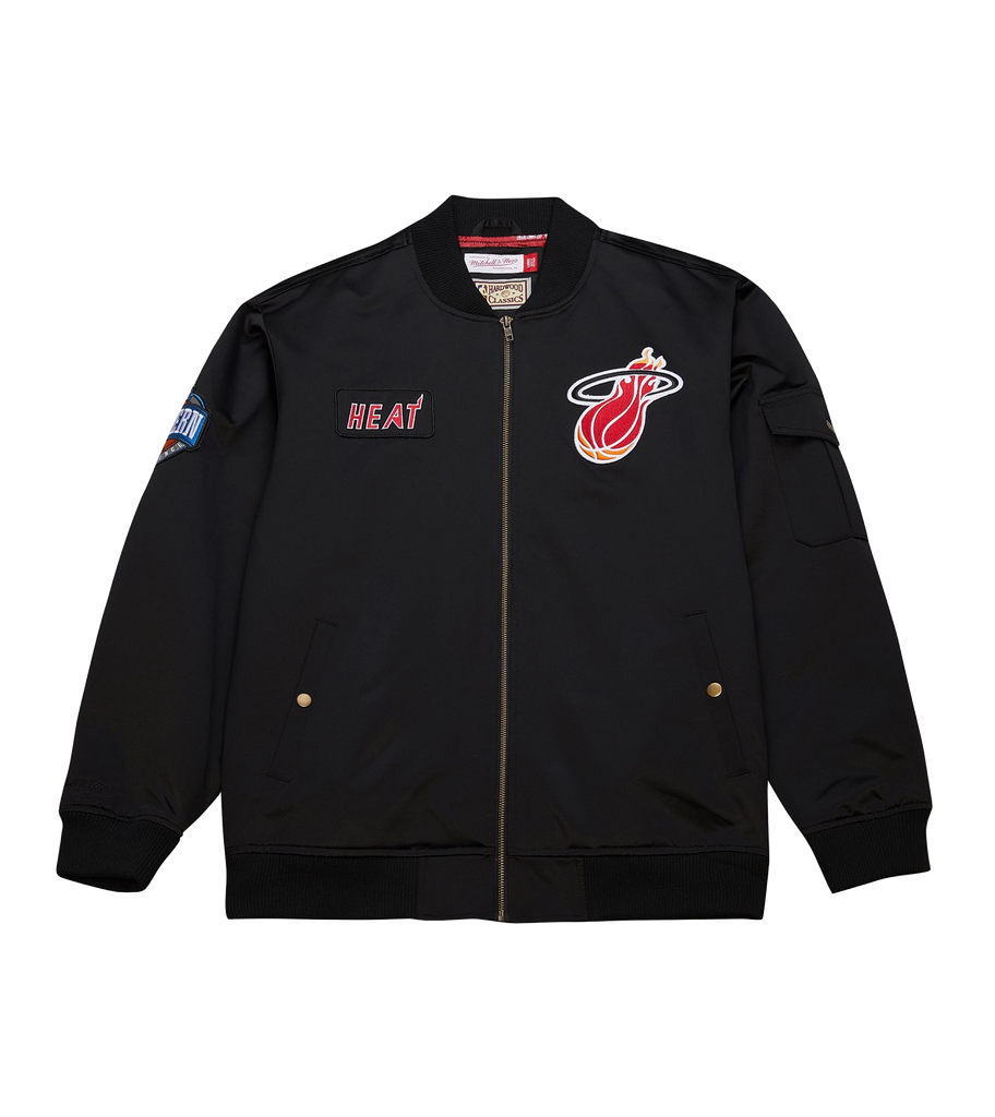 Mitchell And Ness Miami HEAT Satin Bomber Jacket