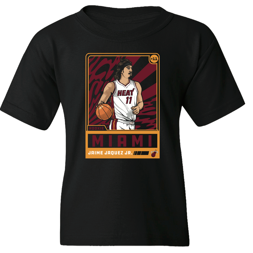 Jaime Jaquez Jr. Miami HEAT Rookie Card Youth Tee KIDSTEE ITEM OF THE GAME    - featured image