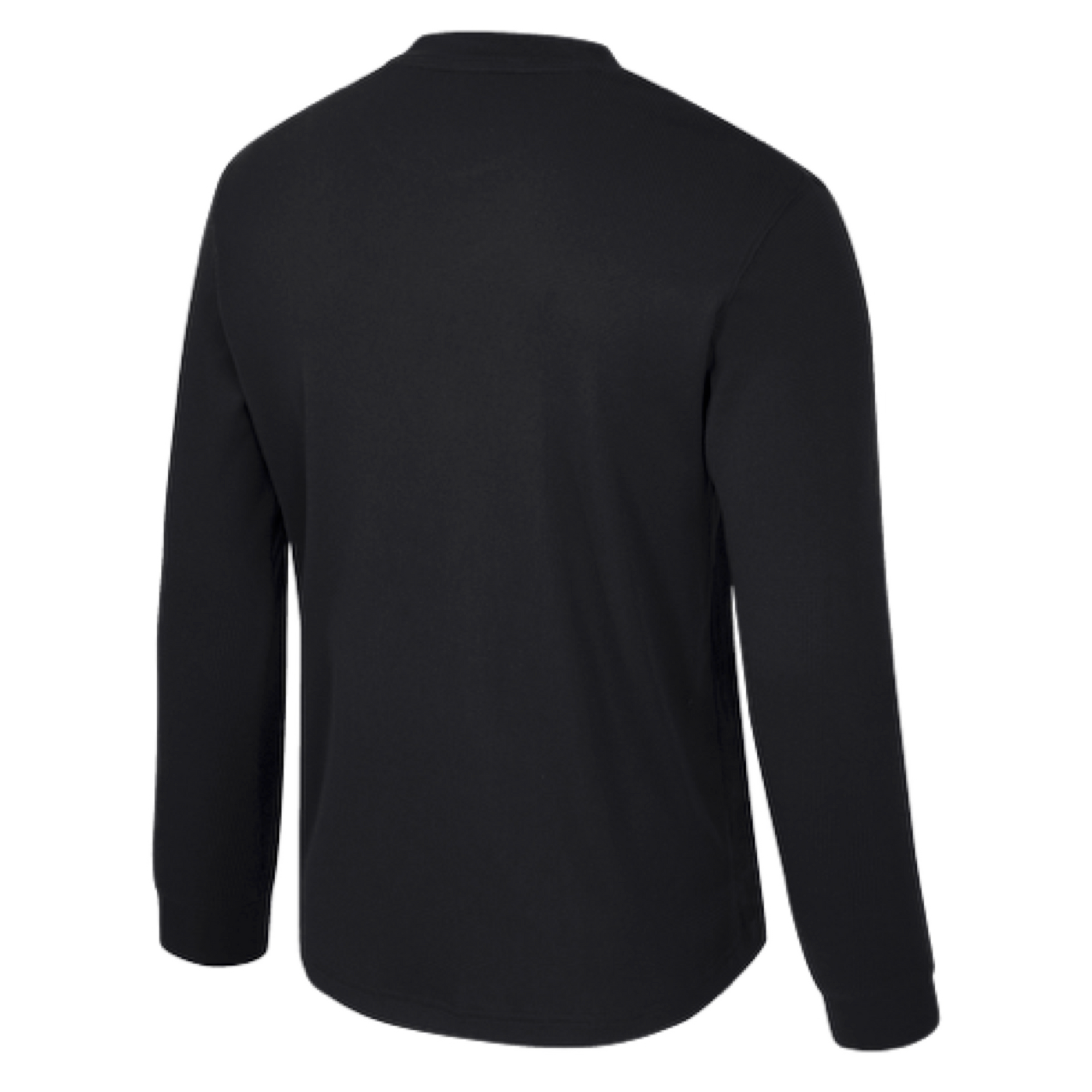 The Stadium Essentials Miami HEAT Original Vice Nights Long Sleeve Tee is shown from the back on a white background. This crewneck shirt offers a standard fit with ribbed cuffs, made for comfort and easy care by Stadium Essentials.