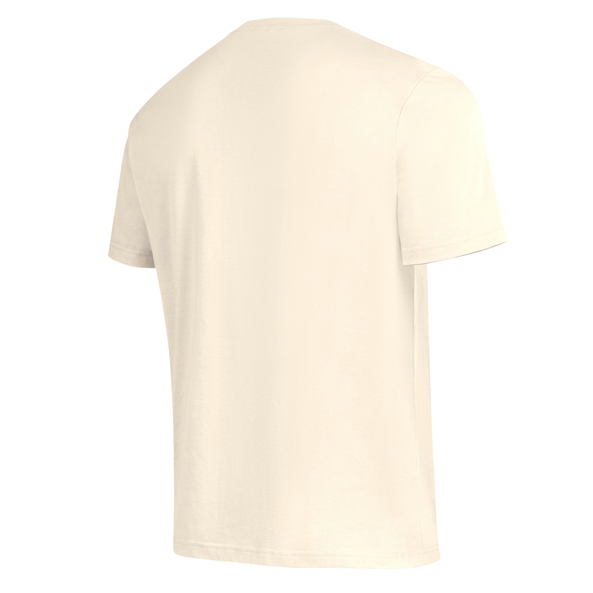 Back view of the G-III Sports Margaritaville Miami HEAT Good Day Tee, a plain, short-sleeve, off-white standard fit T-shirt made from a cotton-polyester blend, shown on a light background. Brand: G-III Sports.