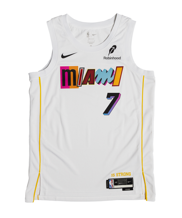 The Giannis Antetokounmpo Nike Miami Mashup Vol. 2 Swingman Jersey features colorful 