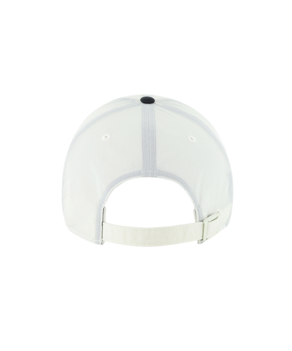 Show off your team spirit with the ’47 Brand Miami HEAT Modernia Cleanup Dad Hat. This one size fits most cap features a classic white and black nylon design, the Miami HEAT logo on the front, and the signature ’47 branding on the side. Presented against a plain white background.