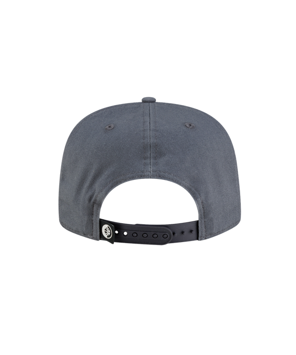 Dark gray Court Culture x New Era Miami Basketball snapback hat featuring Miami Basketball, Eastern Conference, and Southeast Division text with a small Miami Heat logo on the front.