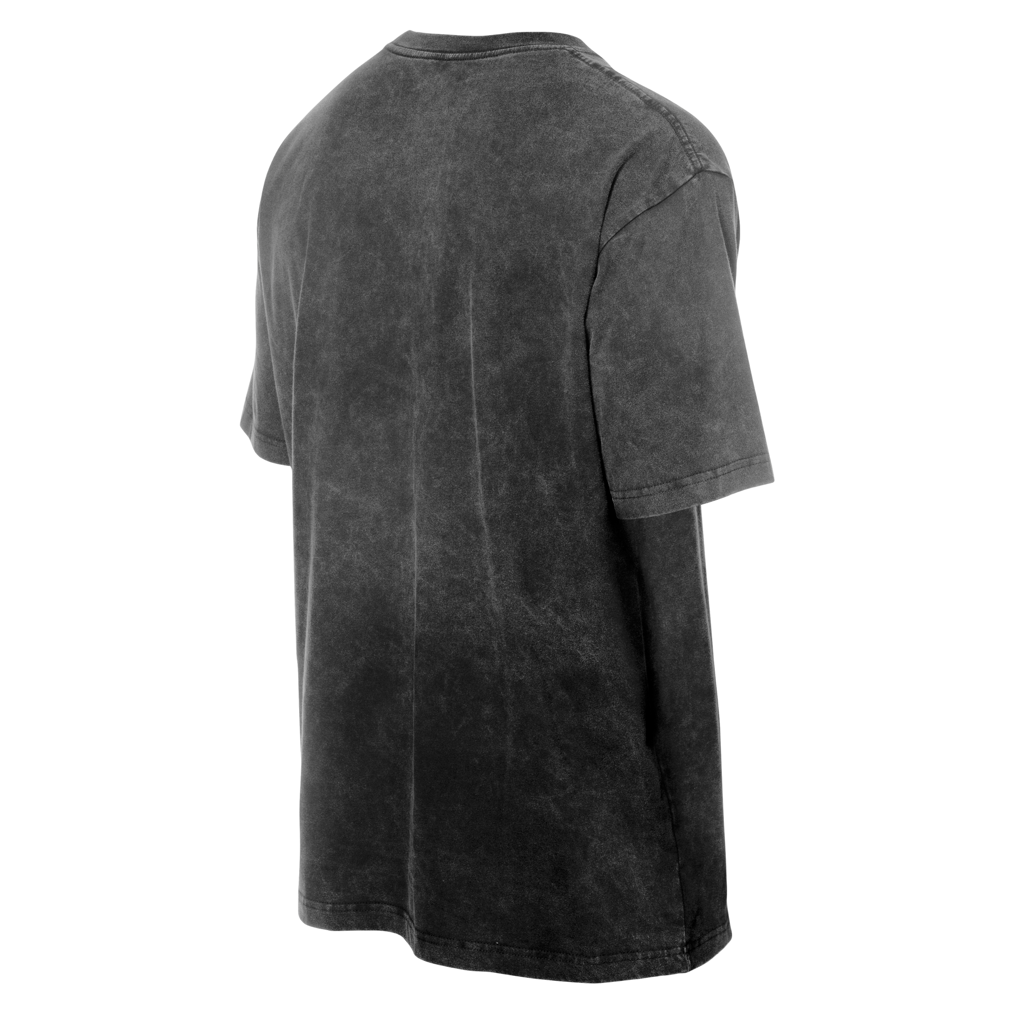 The New Era Miami HEAT Mineral Washed Tee by New Era is shown from the back against a white background. This 100% cotton, short-sleeve t-shirt features a vintage mineral wash, visible seams, and standard fit. Machine wash cold for best care.