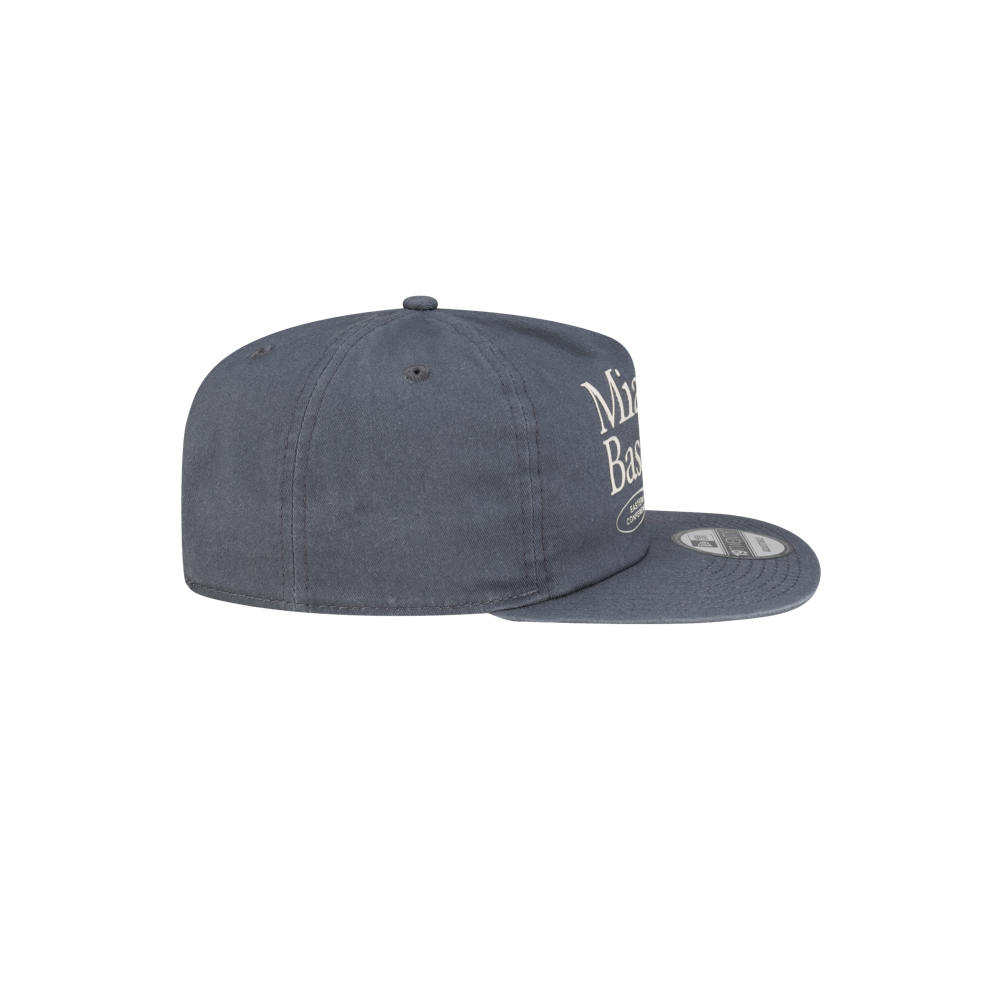 Dark gray cotton Court Culture x New Era Miami Basketball snapback with Miami Basketball embroidered in white text on the side.