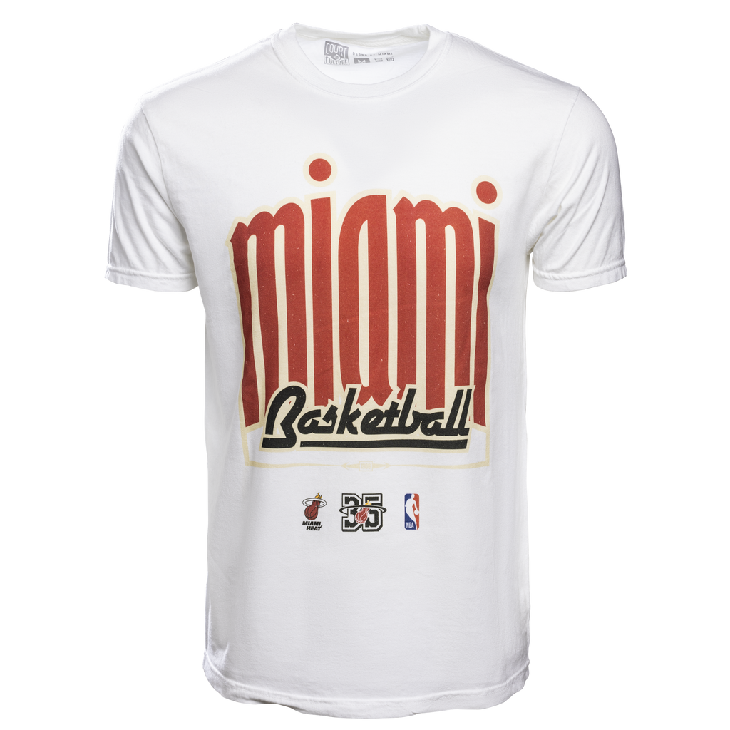 Court Culture Classic Miami Basketball Unisex White Tee UNISEXTEE COURT CULTURE    - featured image