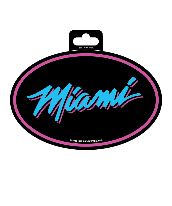 The Miami HEAT Original Vice Nights Oval Decal by Rico Industries measures 5 1/2