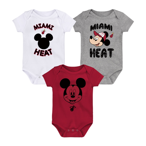 Miami HEAT Mickey Newborn Onesie 3-Pack