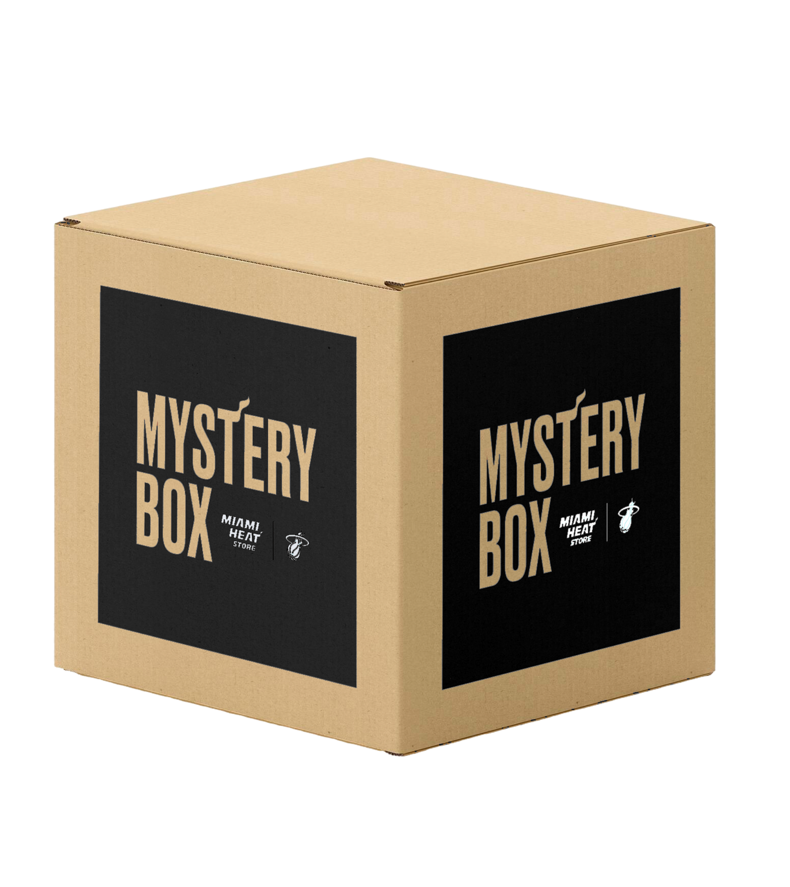 A large black Mystery Box labeled 