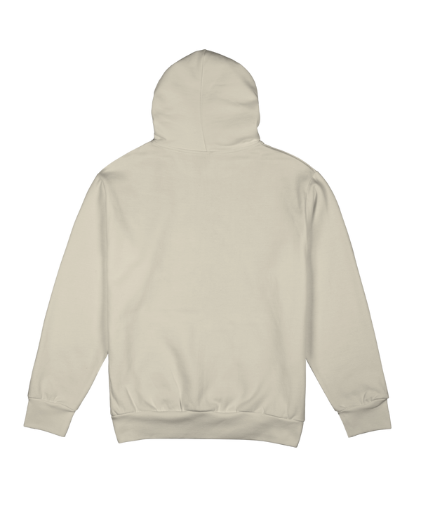 The Stadium Essentials Miami HEAT Surrender Hoodie is cream-colored, standard fit, with the Heat logo above bold red 