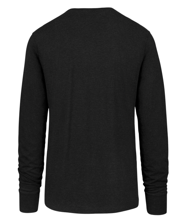 The '47 Brand Miami HEAT Original Vice Nights NBA Long Sleeve Tee features a standard fit, soft cotton-poly blend, and the iconic NBA logo—a white player silhouette on a red and blue background—for all-day comfort.